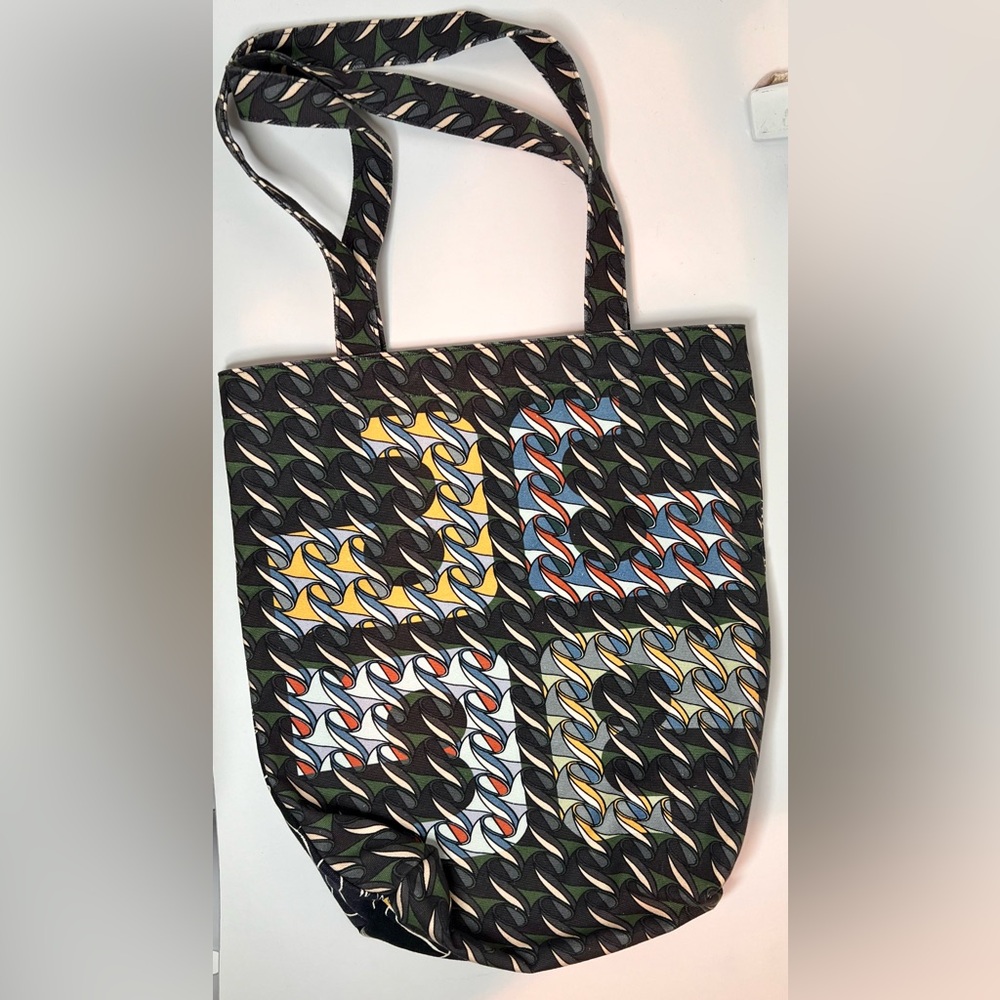 Tory Burch Canvas curly ribbon swan tote